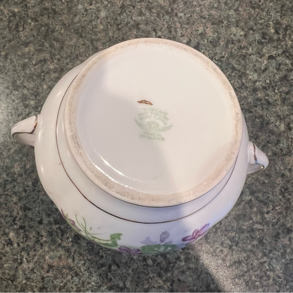 TUSCAN Vintage Violets Covered Sugar Bowl - Picture 7 of 14